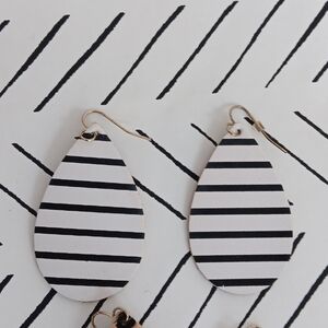 Black And White Stripe Earrings